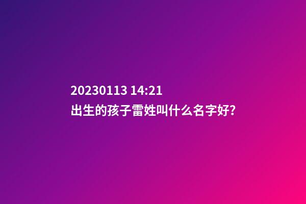 2023.01.13 14:21出生的孩子雷姓叫什么名字好？